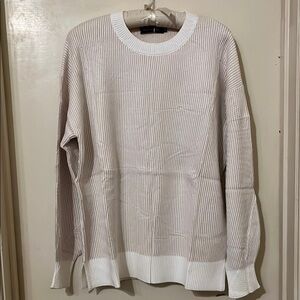 White Ribbed Men's Sweater​